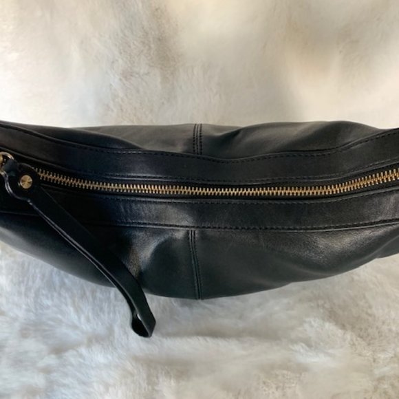 Cole Haan Black Leather Bag with Gold Accents RARE - Picture 7 of 14